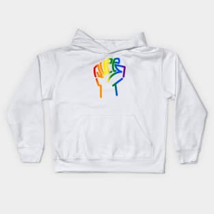 Queer power rainbow version Kids Hoodie